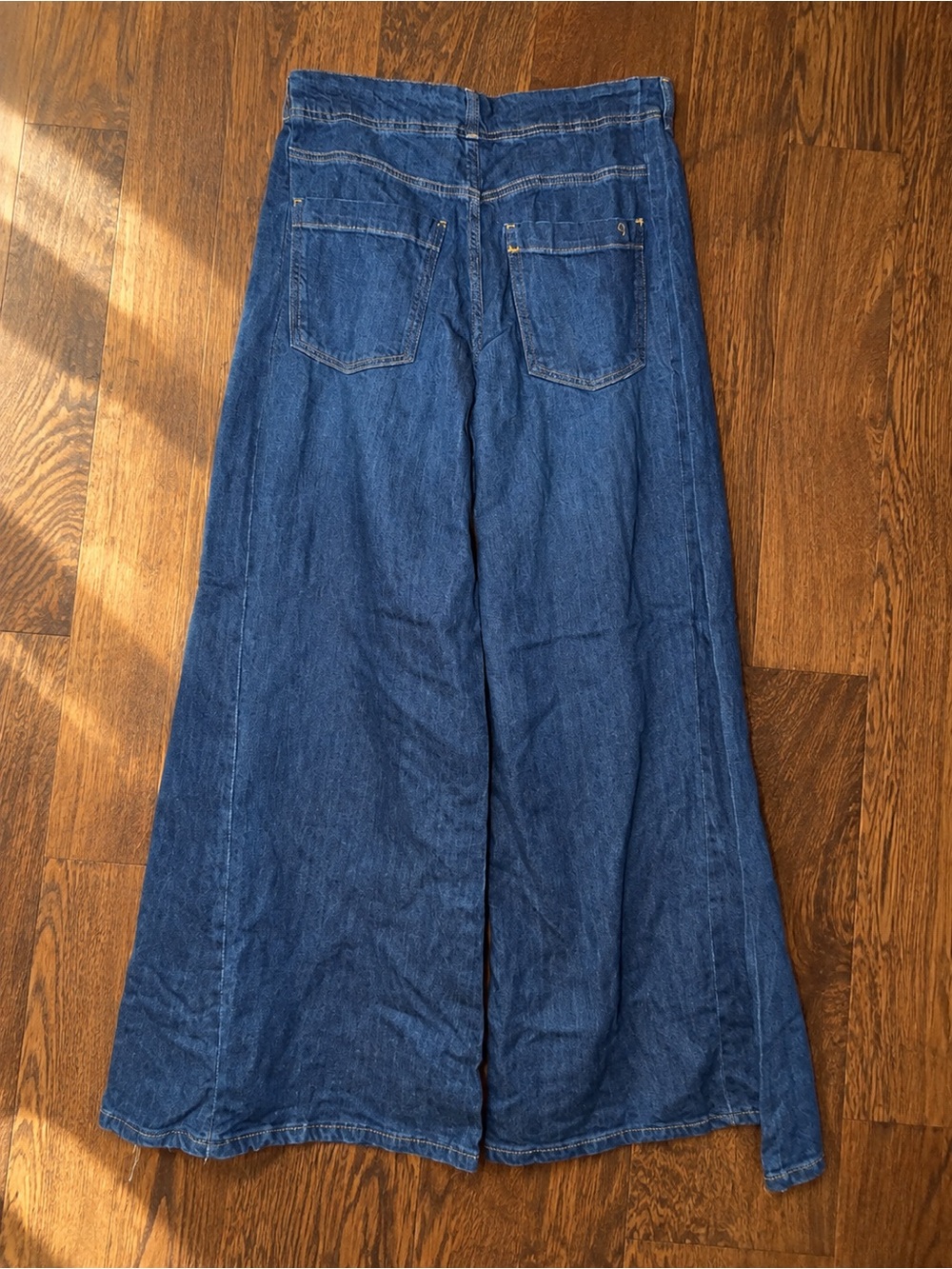 Pilcro Blue High Rise Wide-Leg Patchwork Denim Jeans Sz 30 NWOT - Picture 2 of 3